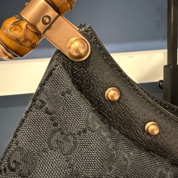 Vintage Gucci Black Bamboo Handle Women's Bag - Picture 4 of 15